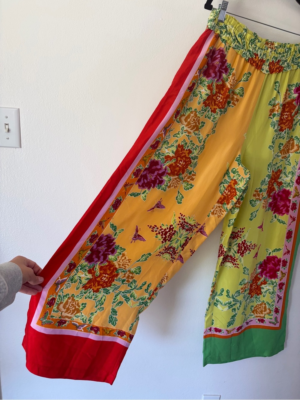 By Anthropology Colorful Floral Striped Pull-On Elastic Waist Wide Leg Pants - Picture 5 of 10